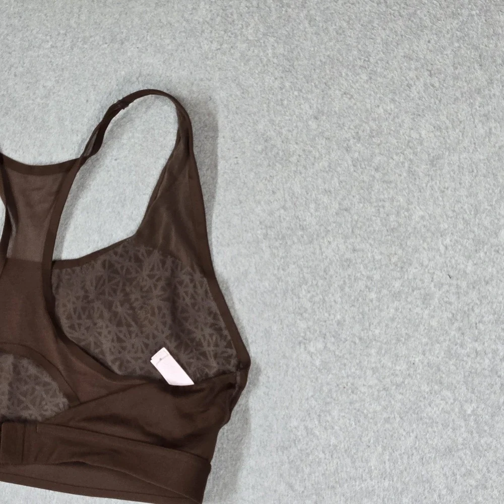 Victoria's Secret Women Sports Bra XL Brown Geometric Wireless Pullover